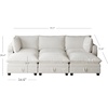 image:imageNathan James Chelsea Modern Corduroy 4Seat Cloud Armless Sectional Sofa Couch amp Storage Ottoman Pearl WhitePearl White