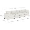 image:imageNathan James Chelsea Modern Corduroy 4Seat Cloud Armless Sectional Sofa Couch amp Storage Ottoman Pearl WhitePearl White