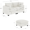 image:imageNathan James Chelsea Modern Corduroy 4Seat Cloud Armless Sectional Sofa Couch amp Storage Ottoman Pearl WhitePearl White