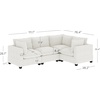 image:imageNathan James Chelsea Modern Corduroy 4Seat Cloud Armless Sectional Sofa Couch amp Storage Ottoman Pearl WhitePearl White