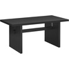 image:imageNathan James Solace Mid Century Modern Extendable Dining Table Solid Wood Dining Room Table with Leaf Extension 8Seater Dining Table Light BrownBlack Oak