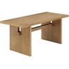 image:imageNathan James Solace Mid Century Modern Extendable Dining Table Solid Wood Dining Room Table with Leaf Extension 8Seater Dining Table Light BrownLight Brown WoodRattan