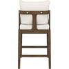 image:imageNathan James Veya Modern Solid Wood Bar Stool with Back and Wraparound Armrests Barrel Bar Stool with Boucle Upholstery Light Brown Set of 3Chuck BoucleDark Brown