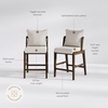 image:imageNathan James Veya Modern Solid Wood Bar Stool with Back and Wraparound Armrests Barrel Bar Stool with Boucle Upholstery Light Brown Set of 3Chuck BoucleDark Brown