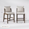 image:imageNathan James Veya Modern Solid Wood Bar Stool with Back and Wraparound Armrests Barrel Bar Stool with Boucle Upholstery Light Brown Set of 3Chuck BoucleDark Brown