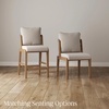 image:imageNathan James Veya Modern Solid Wood Bar Stool with Back and Wraparound Armrests Barrel Bar Stool with Boucle Upholstery Light Brown Set of 3Chuck FlaxLight Brown