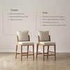 image:imageNathan James Veya Modern Solid Wood Bar Stool with Back and Wraparound Armrests Barrel Bar Stool with Boucle Upholstery Light Brown Set of 3Chuck FlaxLight Brown