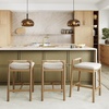 image:imageNathan James Veya Modern Solid Wood Bar Stool with Back and Wraparound Armrests Barrel Bar Stool with Boucle Upholstery Light Brown Set of 3Jules Light Brown