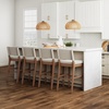 image:imageNathan James Veya Modern Solid Wood Bar Stool with Back and Wraparound Armrests Barrel Bar Stool with Boucle Upholstery Light Brown Set of 3Light Brown