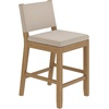 image:imageNathan James Veya Modern Solid Wood Bar Stool with Back and Wraparound Armrests Barrel Bar Stool with Boucle Upholstery Light Brown Set of 3Light Brown