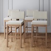 image:imageNathan James Veya Modern Solid Wood Bar Stool with Back and Wraparound Armrests Barrel Bar Stool with Boucle Upholstery Light Brown Set of 3Light Brown