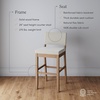 image:imageNathan James Veya Modern Solid Wood Bar Stool with Back and Wraparound Armrests Barrel Bar Stool with Boucle Upholstery Light Brown Set of 3Light Brown