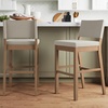 image:imageNathan James Veya Modern Solid Wood Bar Stool with Back and Wraparound Armrests Barrel Bar Stool with Boucle Upholstery Light Brown Set of 3Light Brown