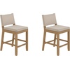 image:imageNathan James Veya Modern Solid Wood Bar Stool with Back and Wraparound Armrests Barrel Bar Stool with Boucle Upholstery Light Brown Set of 3Light Brown