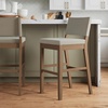image:imageNathan James Veya Modern Solid Wood Bar Stool with Back and Wraparound Armrests Barrel Bar Stool with Boucle Upholstery Light Brown Set of 3Light Brown