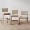 image:imageNathan James Veya Modern Solid Wood Bar Stool with Back and Wraparound Armrests Barrel Bar Stool with Boucle Upholstery Light Brown Set of 3Light Brown