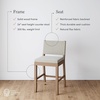 image:imageNathan James Veya Modern Solid Wood Bar Stool with Back and Wraparound Armrests Barrel Bar Stool with Boucle Upholstery Light Brown Set of 3Light Brown