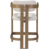 image:imageNathan James Veya Modern Solid Wood Bar Stool with Back and Wraparound Armrests Barrel Bar Stool with Boucle Upholstery Light Brown Set of 3Veya Light Brown