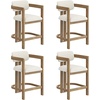 image:imageNathan James Veya Modern Solid Wood Bar Stool with Back and Wraparound Armrests Barrel Bar Stool with Boucle Upholstery Light Brown Set of 3Veya Light Brown