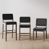 image:imageNathan James Elodia Upholstered Dining Chair Seagrass Back and Padded Seat Dark Brown Set of 4Black