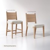 image:imageNathan James Elodia Upholstered Dining Chair Seagrass Back and Padded Seat Dark Brown Set of 4Cove SeagrassRaw Oak