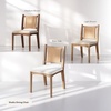 image:imageNathan James Elodia Upholstered Dining Chair Seagrass Back and Padded Seat Dark Brown Set of 4Elodia Medium Brown