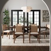image:imageNathan James Elodia Upholstered Dining Chair Seagrass Back and Padded Seat Dark Brown Set of 4Elodia Medium Brown