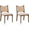 image:imageNathan James Elodia Upholstered Dining Chair Seagrass Back and Padded Seat Dark Brown Set of 4Elodia Medium Brown