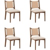 image:imageNathan James Elodia Upholstered Dining Chair Seagrass Back and Padded Seat Dark Brown Set of 4Elodia Medium Brown