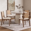 image:imageNathan James Elodia Upholstered Dining Chair Seagrass Back and Padded Seat Dark Brown Set of 4Elodia Medium Brown