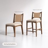 image:imageNathan James Elodia Upholstered Dining Chair Seagrass Back and Padded Seat Dark Brown Set of 4Elodia Medium Brown