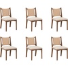 image:imageNathan James Elodia Upholstered Dining Chair Seagrass Back and Padded Seat Dark Brown Set of 4Elodia Medium Brown