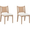image:imageNathan James Elodia Upholstered Dining Chair Seagrass Back and Padded Seat Dark Brown Set of 4Elodia Raw Oak