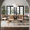 image:imageNathan James Elodia Upholstered Dining Chair Seagrass Back and Padded Seat Dark Brown Set of 4Elodia Raw Oak