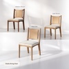 image:imageNathan James Elodia Upholstered Dining Chair Seagrass Back and Padded Seat Dark Brown Set of 4Elodia Raw Oak