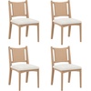 image:imageNathan James Elodia Upholstered Dining Chair Seagrass Back and Padded Seat Dark Brown Set of 4Elodia Raw Oak