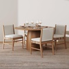 image:imageNathan James Elodia Upholstered Dining Chair Seagrass Back and Padded Seat Dark Brown Set of 4Light BrownGray