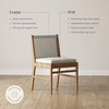 image:imageNathan James Elodia Upholstered Dining Chair Seagrass Back and Padded Seat Dark Brown Set of 4Light BrownGray