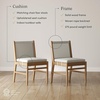 image:imageNathan James Elodia Upholstered Dining Chair Seagrass Back and Padded Seat Dark Brown Set of 4Light BrownGray