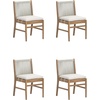 image:imageNathan James Elodia Upholstered Dining Chair Seagrass Back and Padded Seat Dark Brown Set of 4Light BrownGray