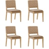image:imageNathan James Elodia Upholstered Dining Chair Seagrass Back and Padded Seat Dark Brown Set of 4Natural Brown