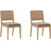 image:imageNathan James Elodia Upholstered Dining Chair Seagrass Back and Padded Seat Dark Brown Set of 4Natural Brown