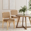 image:imageNathan James Elodia Upholstered Dining Chair Seagrass Back and Padded Seat Dark Brown Set of 4Natural Brown