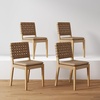 image:imageNathan James Elodia Upholstered Dining Chair Seagrass Back and Padded Seat Dark Brown Set of 4Natural Brown