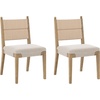 image:imageNathan James Elodia Upholstered Dining Chair Seagrass Back and Padded Seat Dark Brown Set of 4Natural FlaxSeagrass