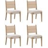 image:imageNathan James Elodia Upholstered Dining Chair Seagrass Back and Padded Seat Dark Brown Set of 4Natural FlaxSeagrass