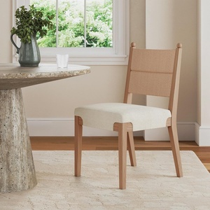 image:imageNathan James Elodia Upholstered Dining Chair Seagrass Back and Padded Seat Dark Brown Set of 4Cove SeagrassRaw Oak