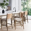 image:imageNathan James Cove 24 Counter Stool Seagrass Woven Back and Padded Seat Dark Brown Set of 4Cove Dark Brown