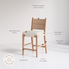 image:imageNathan James Cove 24 Counter Stool Seagrass Woven Back and Padded Seat Dark Brown Set of 4Cove Raw Oak