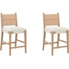 image:imageNathan James Cove 24 Counter Stool Seagrass Woven Back and Padded Seat Dark Brown Set of 4Cove Raw Oak